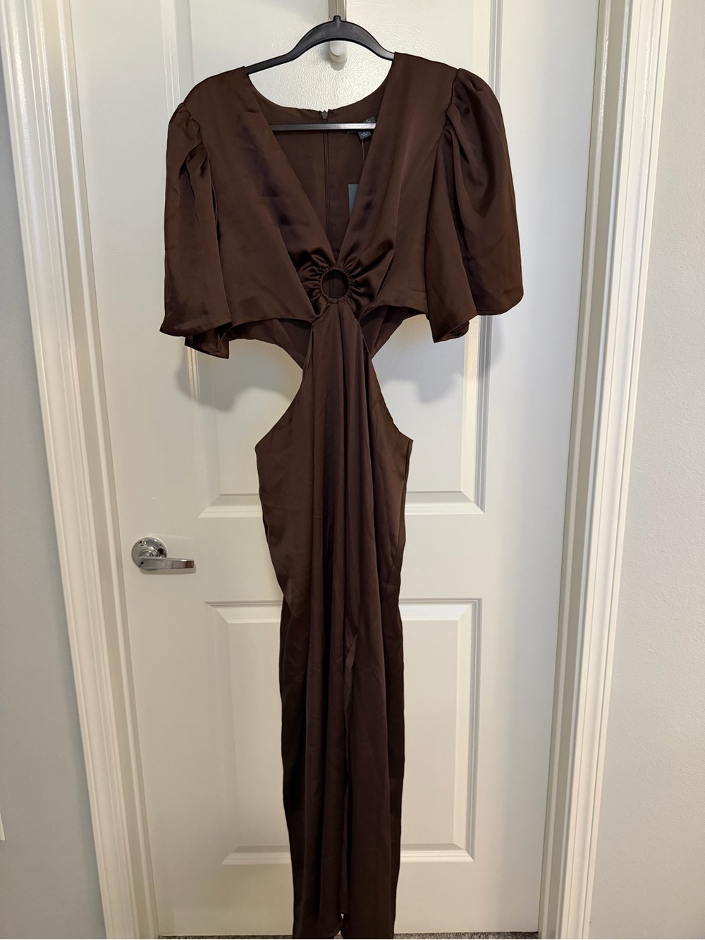 Target Brown Backless Maxi Dress with Ring Front Detail